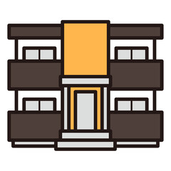 シンプルなアパートのアイコン
