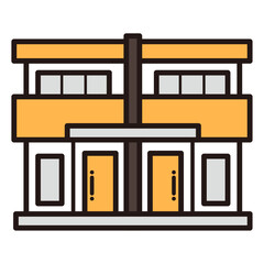 シンプルなアパートのアイコン
