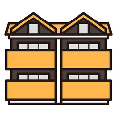 シンプルなアパートのアイコン