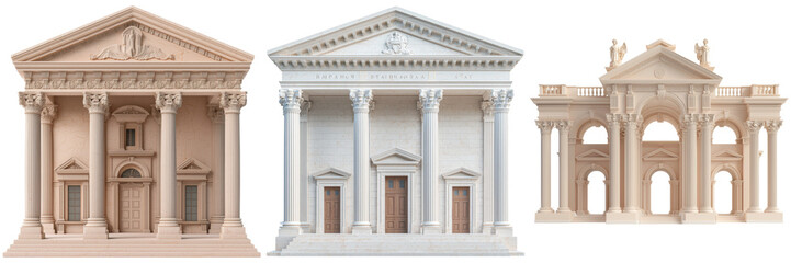 Fototapeta premium Classical Architecture Structures in Soft Pastel Colors