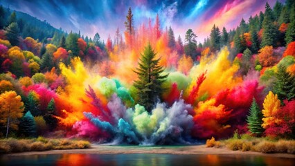 Explosion of Vibrant Colors in Nature , nature's spectacle