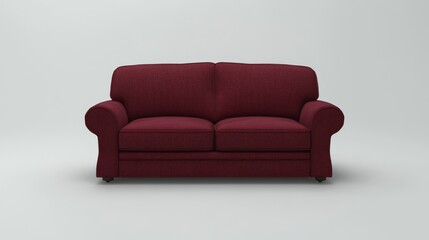 Maroon sofa design in white background