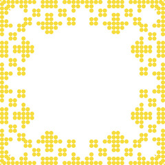Obraz premium Yellow Circle Embroidery Border