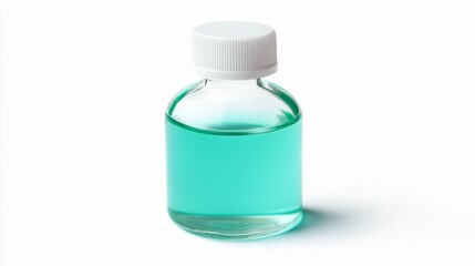 Isolated Hand Sanitizer Bottle on White Background with Blue Liquid