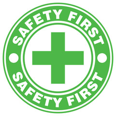 Obraz premium Safety First Area, sign and sticker vector