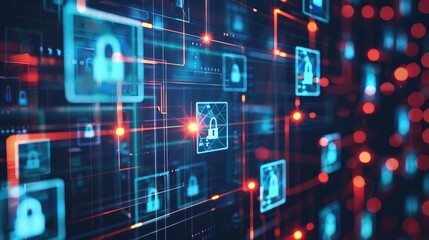 Fototapeta premium Secure Your Digital World: A Futuristic Look at Cybersecurity and Data Protection