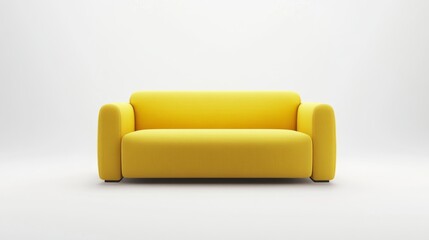 Yellow sofa design in white background