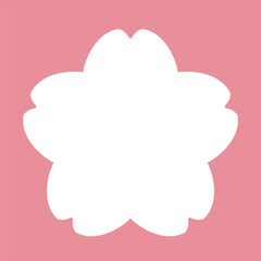 桜の花の形のフレーム　背景透過　ベクターイラスト素材　