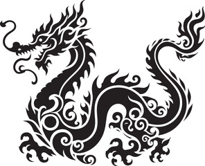 Ornate black dragon design.