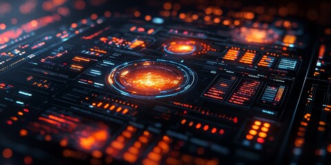 Obraz premium Interactive Data Visualization with Glowing Effects 