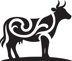 Ornate cow silhouette.