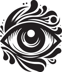 Ornate eye with floral design.