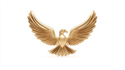 Fototapeta premium Golden Eagle Symbol Representing Financial Independence Isolated