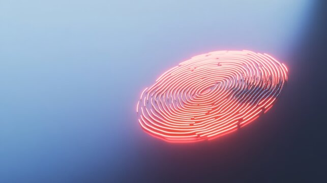 Isolated Digital Fingerprint Scan on Soft White Background