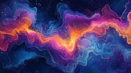 Fototapeta premium Abstract digital fractal art in vibrant blues and purples