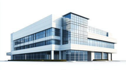 Modern Hospital Building Isolated on White Background for Design Use