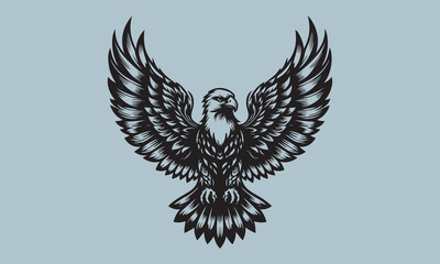 Fototapeta premium falcon silhouette vector art illustration white background bird, wing, flying, freedom, illustration, animal, design, symbol, vector, angel, eagle, feather, fly, silhouette, tattoo, wildlife, dove, 