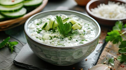 Refreshing Cucumber Yogurt Salad with Herbs and Spices