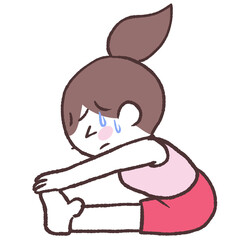 前屈する体がかたい女性イラスト