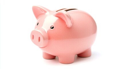 Obraz premium Isolated Piggy Bank on White Background for Financial Concepts