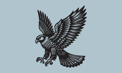 falcon  silhouette vector art illustration white background  bird, wing, flying, freedom, illustration, animal, design, symbol, vector, angel, eagle, feather, fly, silhouette, tattoo, wildlife, dove, 