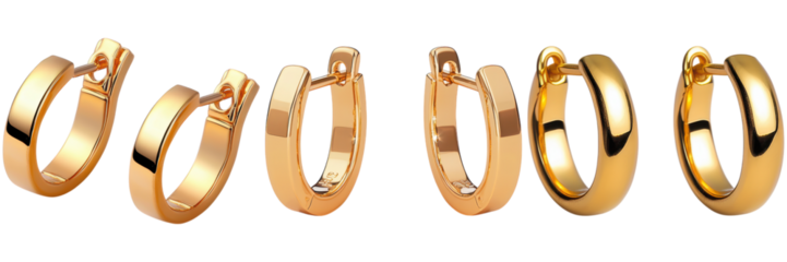 Elegant Gold Hoop Earrings Showcase With Various Designs