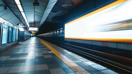 Obraz premium Capturing the Energy of a Subway Station: A Dynamic Urban Scene