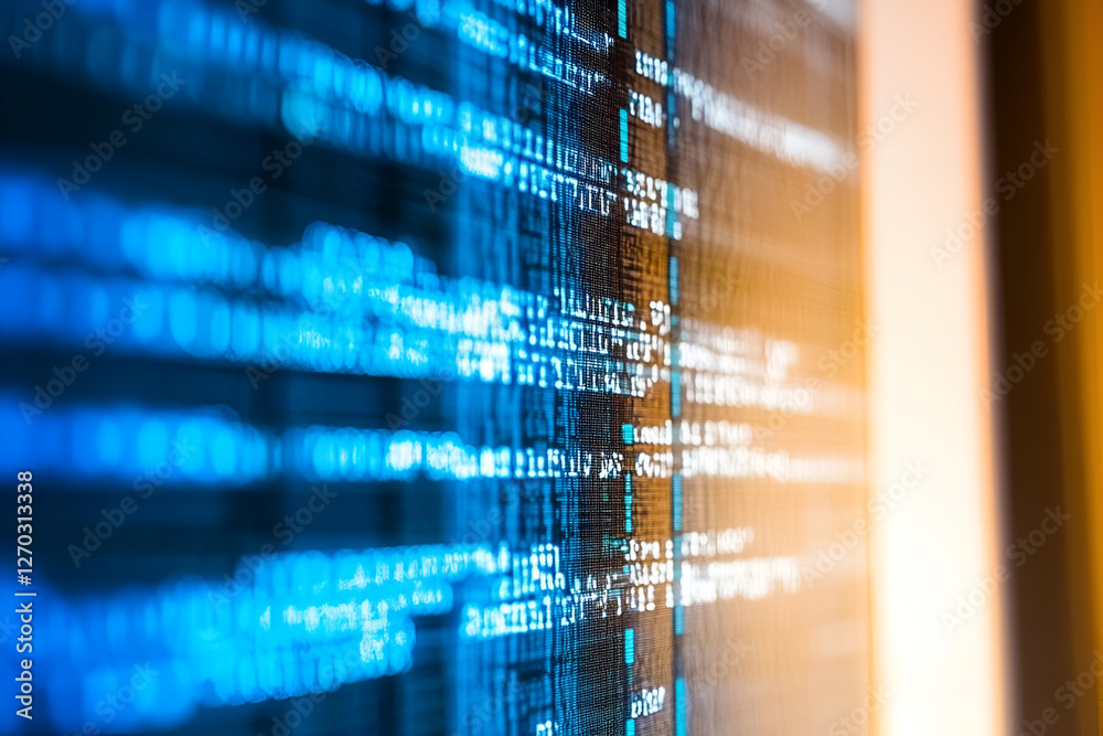 Poster cyber code display: dive into a world of digital innovation with a captivating shot of intricate cyb