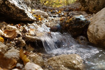 waterfall in the mountains