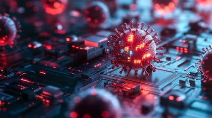 AI Antivirus System Scanning Through Complex Digital Network