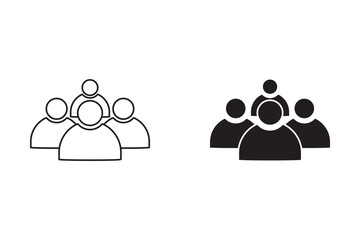 users four icon set. Thin, Light Regular And Bold style design isolated on white background
