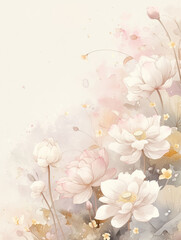 Fototapeta premium Lotus watercolor hand-painted decorative elements