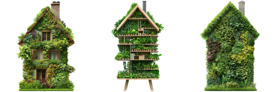 Sustainable Green Architecture with Lush Plant Life Integration