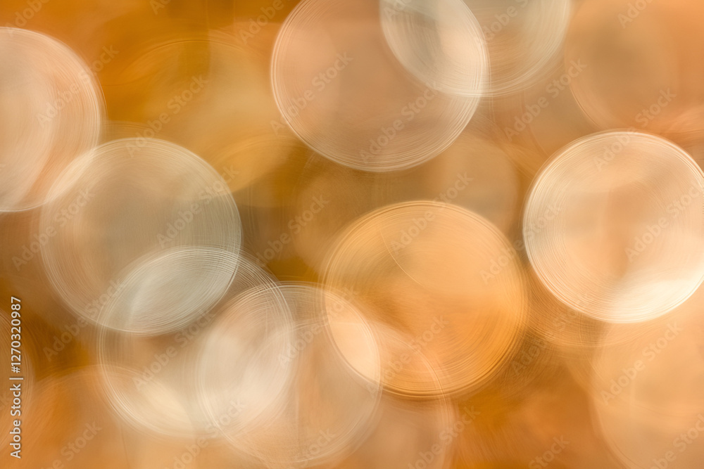 Canvas Prints golden bokeh: a mesmerizing display of soft, out-of-focus, luminous spheres dances across a warm, go