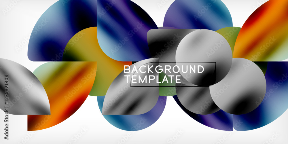 Poster Bright circles with shadows abstract background