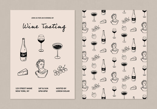 Wine Tasting Invitation Layout Template