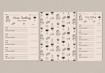 Wine Tasting Scorecard Layout Template