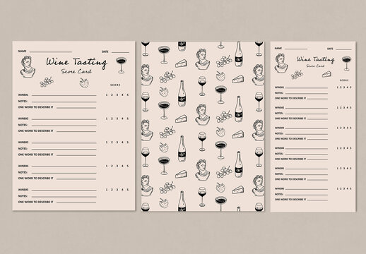 Wine Tasting Scorecard Layout Template