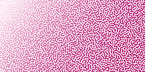 Abstract Reaction-diffusion Turing pattern natural texture pink and whit gradient color scheme. Linear design with biological algorithm psychedelic background. Reaction-diffusion or truing patter