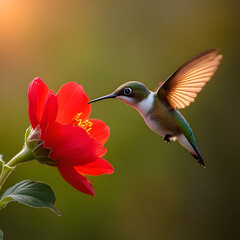 Fototapeta premium hummingbird and flower