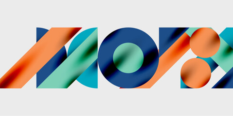 Detailed composition of circles, semicircles, and triangles with glossy effects and smooth gradients. A sleek and modern vector design for creative and tech-inspired projects