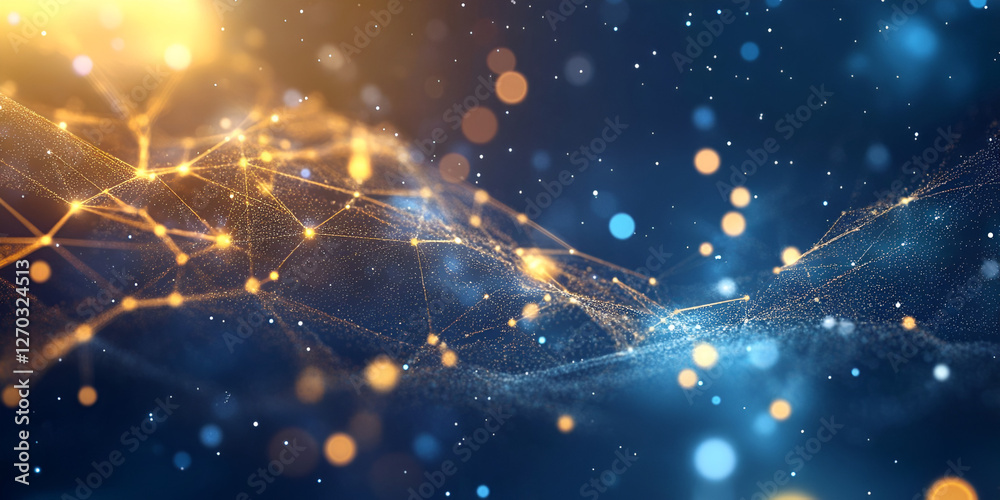Poster abstract digital network: a mesmerizing display of interconnected nodes and lines, representing the 