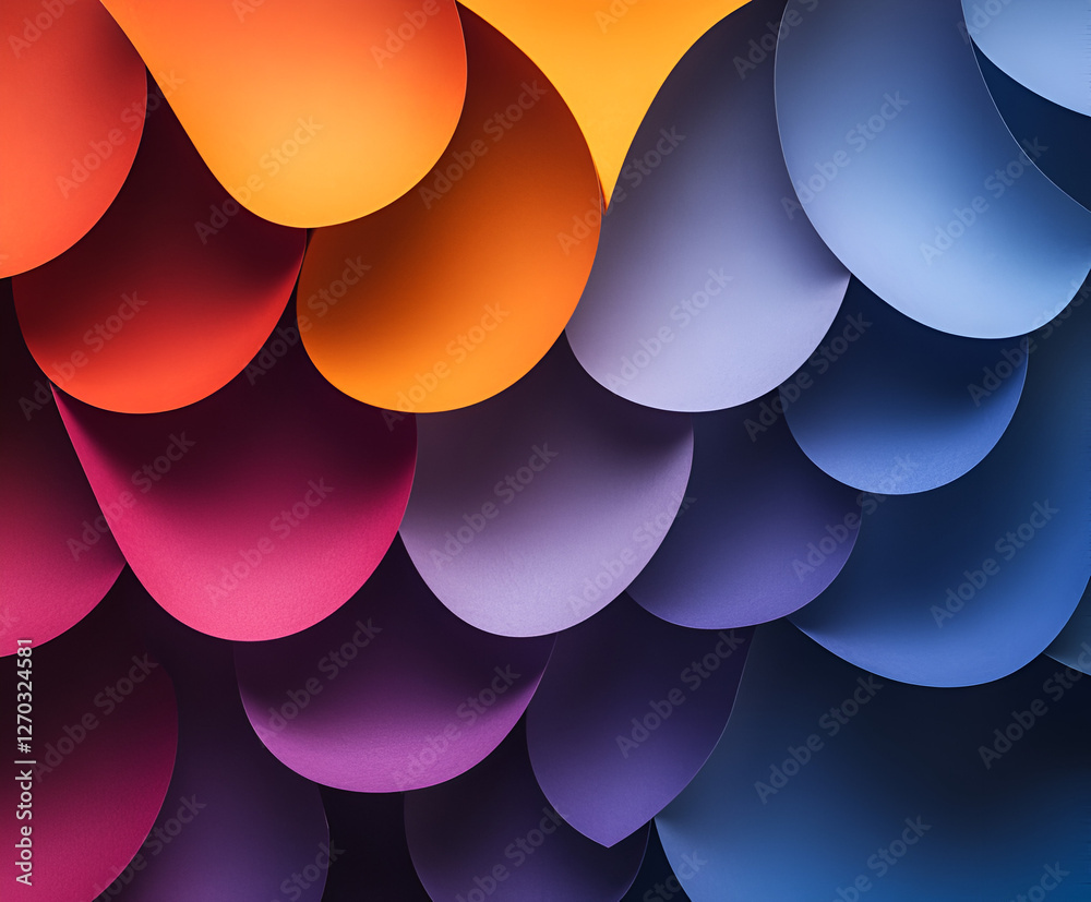 Poster abstract colors: this image captures a beautiful arrangement of overlapping shapes in a spectrum of 