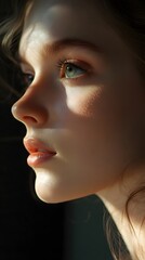 Fototapeta premium Glowing Portrait of a Young Woman in Natural Light