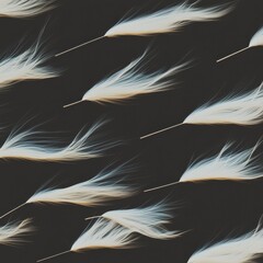 Abstract Flowing White Waves Pattern on Black Background