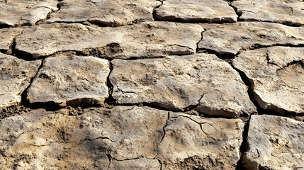 Dry Cracked Earth Surface Texture in Natural Environmental Setting