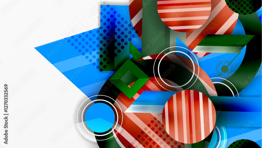 Aufkleber Abstract design with layered geometric shapes