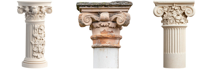 Fototapeta premium Classical Columns Showcasing Diverse Architectural Details