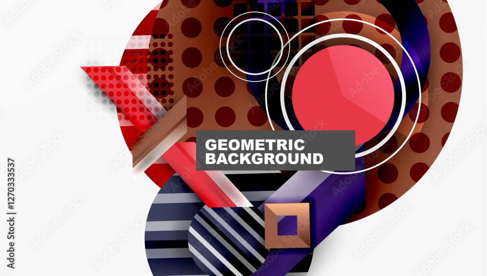Poster abstract design with layered geometric shapes