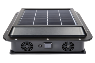 Solar-powered attic fan isolated with transparent background